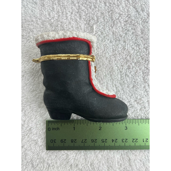 Pipka Gallery Collection #40032 Teddy Bear Santa Boot Trinket Box Christmas 3" - Picture 5 of 10